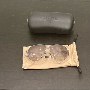 Chanel CC Logo 4128 Aviator Sunglasses